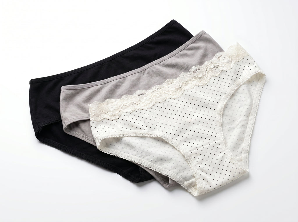 Bundle of 3 Soft Cotton Panties Polka Cream Mix Colors
