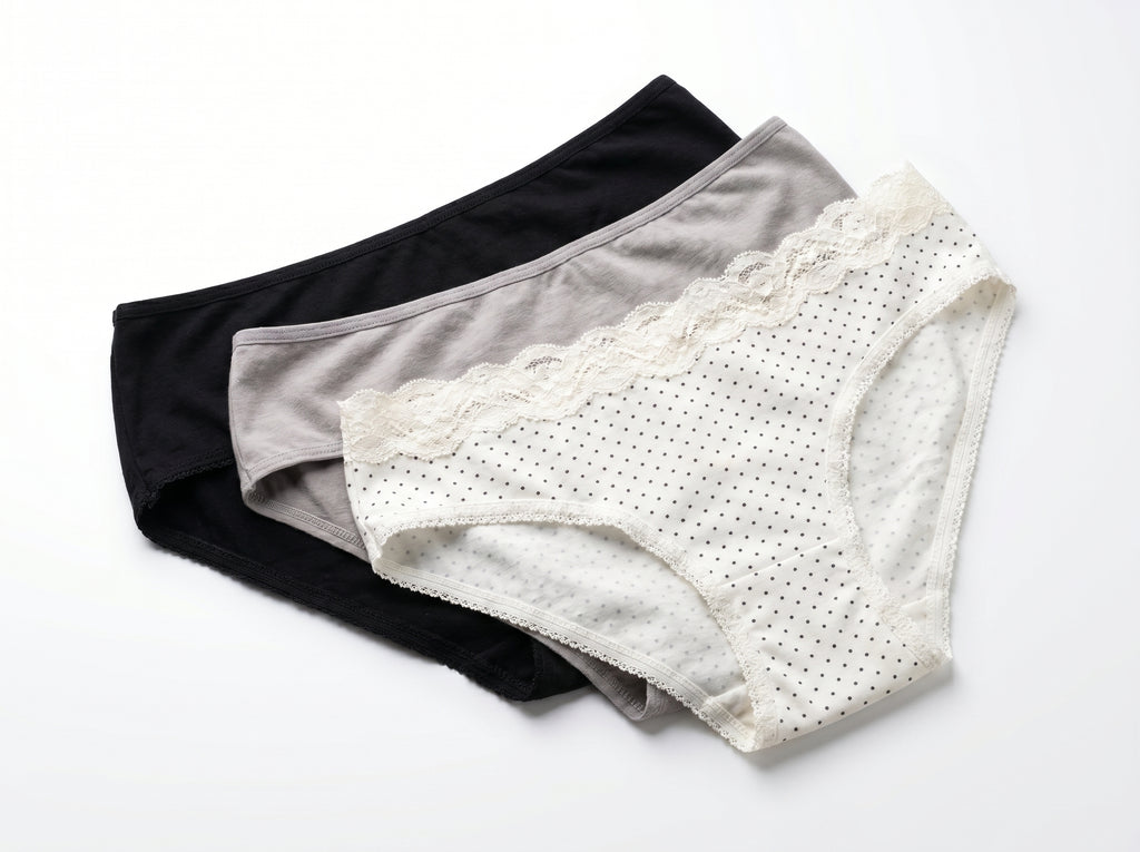 Bundle of 3 Soft Cotton Panties Polka Cream Mix Colors
