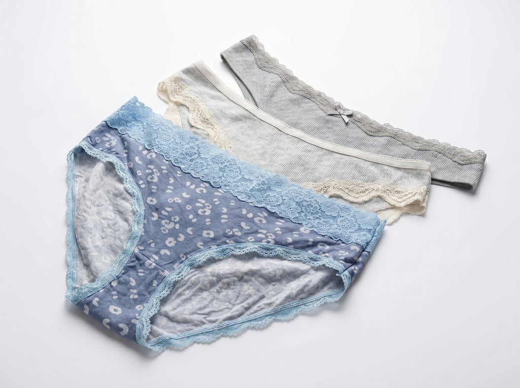 Bundle of 3 Soft Cotton Panties Lace Mix Colors