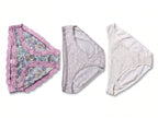 Bundle of 3 Soft Cotton Panties Purple Lace  Mix Colors