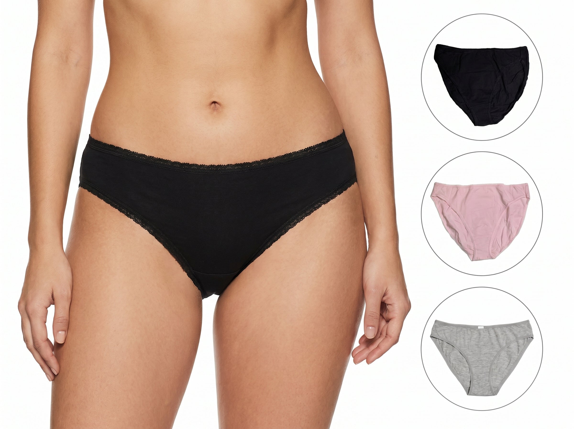 Bundle of 3 Soft Cotton Panties Plain Mix Colors