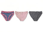 Bundle of 3 Soft Cotton Panties Mix Colors PinkGrey