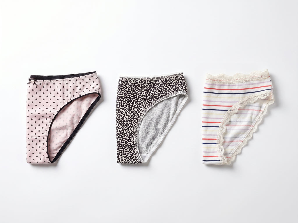 Bundle of 3 Soft Cotton Panties Polka Strips Mix Colors