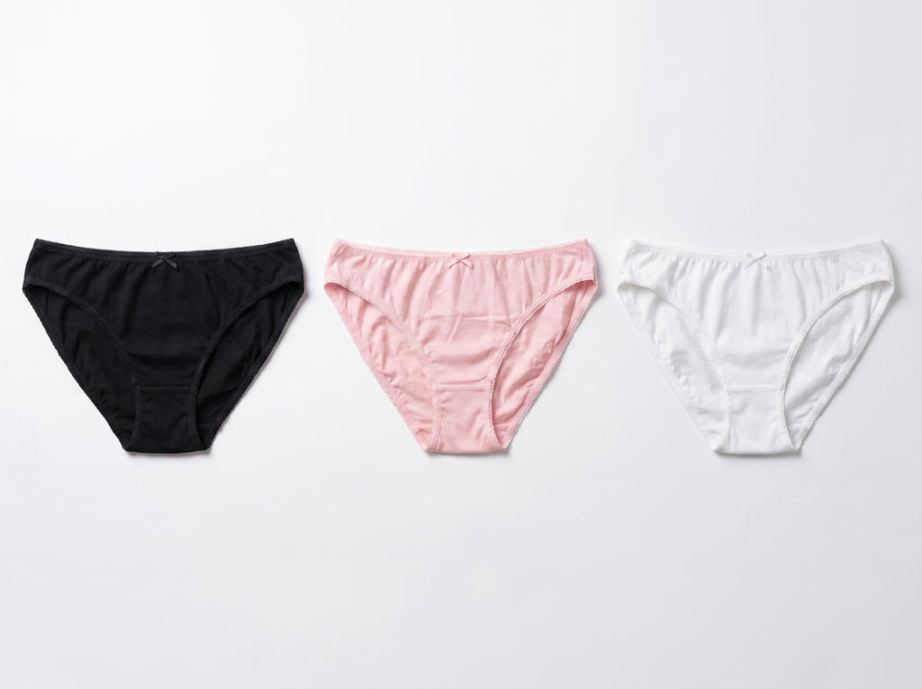 Bundle of 3 Soft Cotton Panties Plain Mix Colors