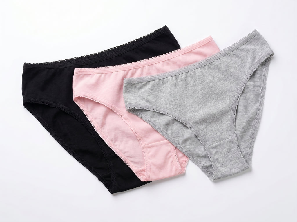 Bundle of 3 Soft Cotton Panties Plain Mix Colors