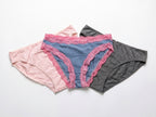 Bundle of 3 Soft Cotton Panties Mix Colors PinkGrey