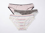 Bundle of 3 Soft Cotton Panties Polka Strips Mix Colors
