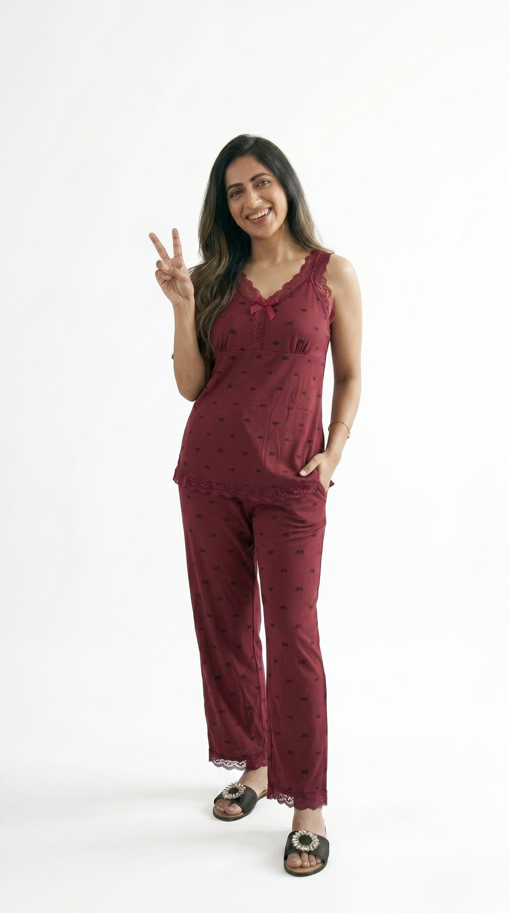 Net Cotton Night Suit